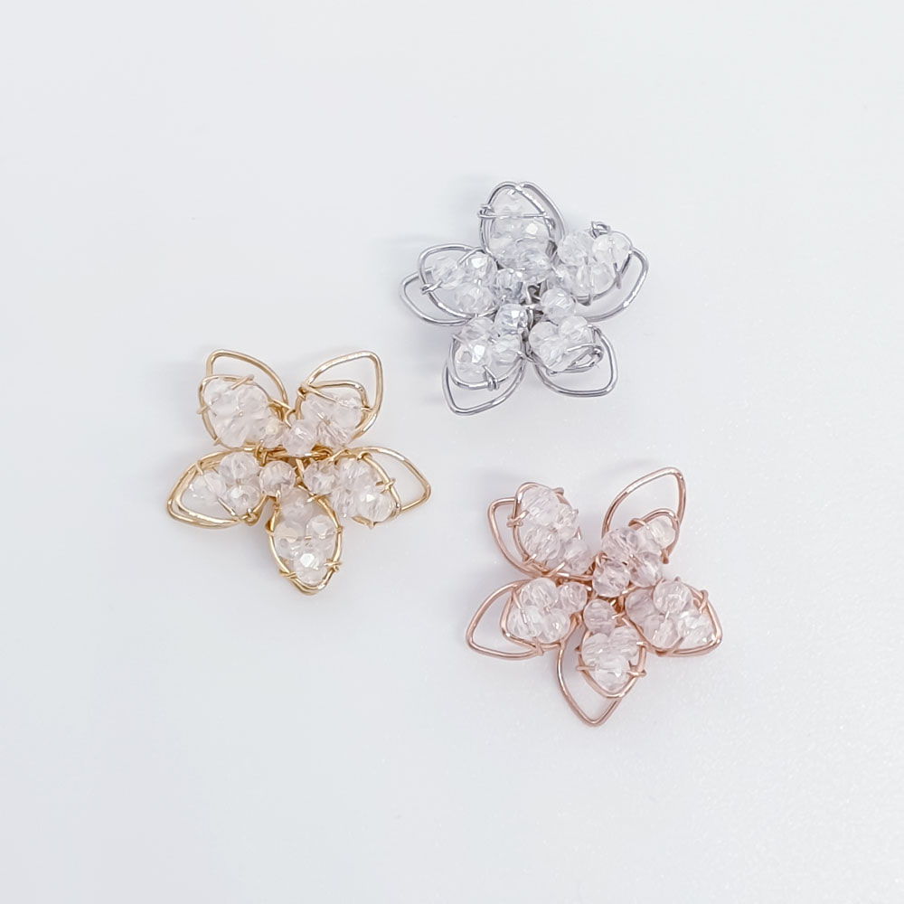 투명 큐빅 꽃 펜던트 귀걸이만들기 팔찌재료